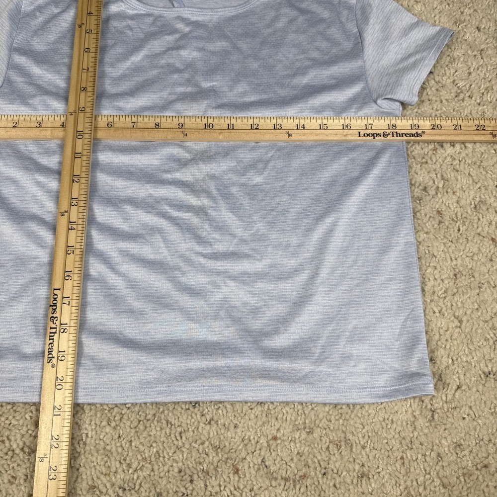 Under Armour Womens Cropped Blue Shirt Open Back Size XSmall - Picture 3 of 4